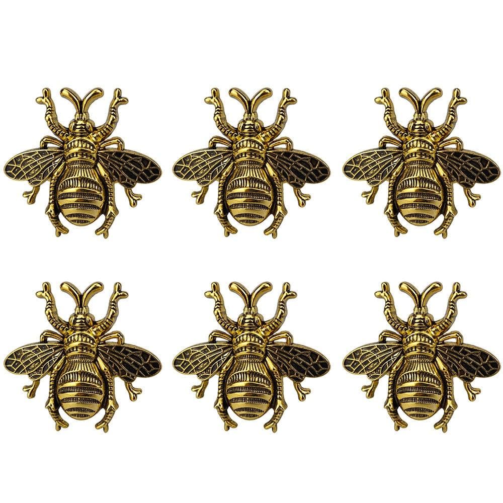 Gold Bumble Honey Bee Napkin Rings - 6 Pcs