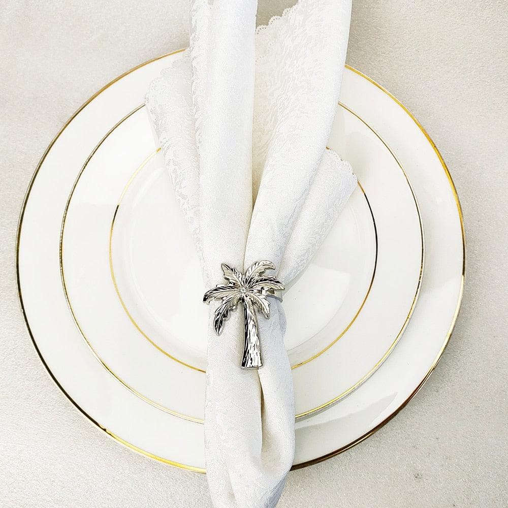 Gold Coconut Tree Napkin Rings- 6 Pcs