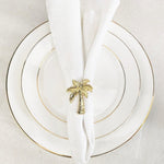 Gold Coconut Tree Napkin Rings- 6 Pcs