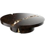 Gold Cracked Round Coffee Table