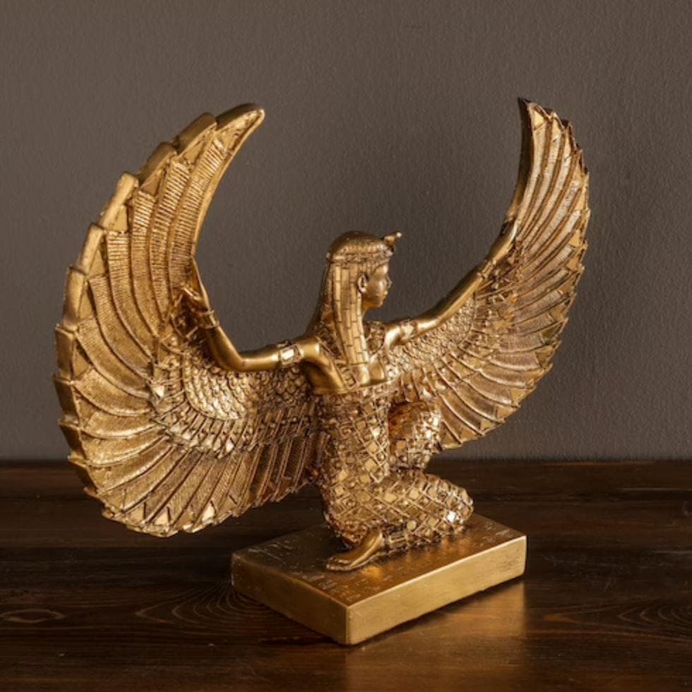 Gold Egyptian Goddess Isis Sculpture