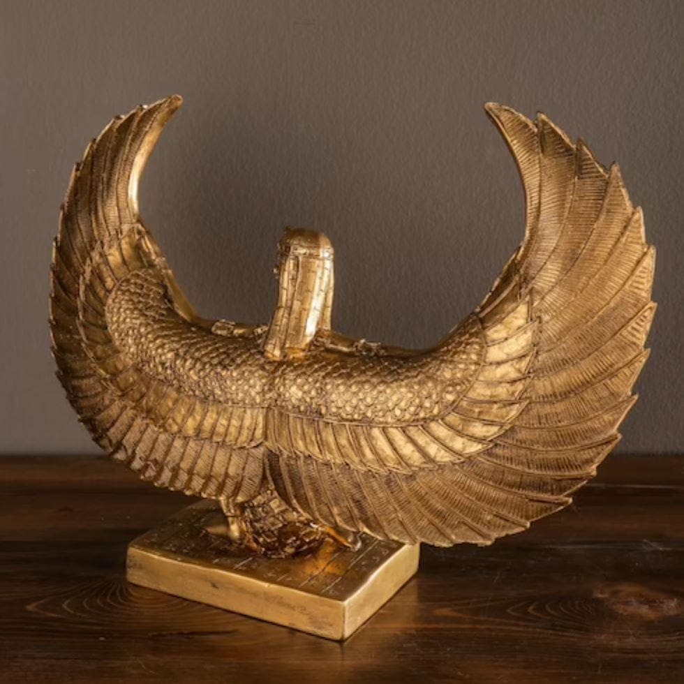 Gold Egyptian Goddess Isis Sculpture - MAIA HOMES