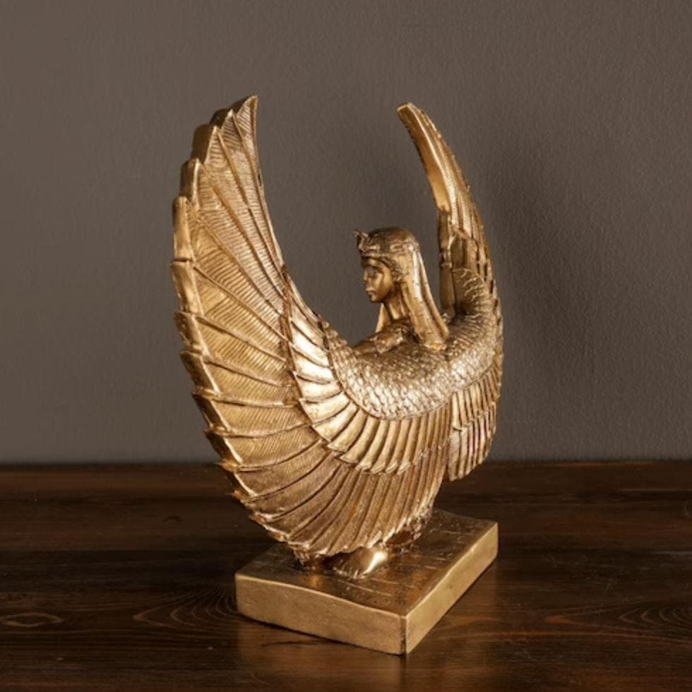 Gold Egyptian Goddess Isis Sculpture