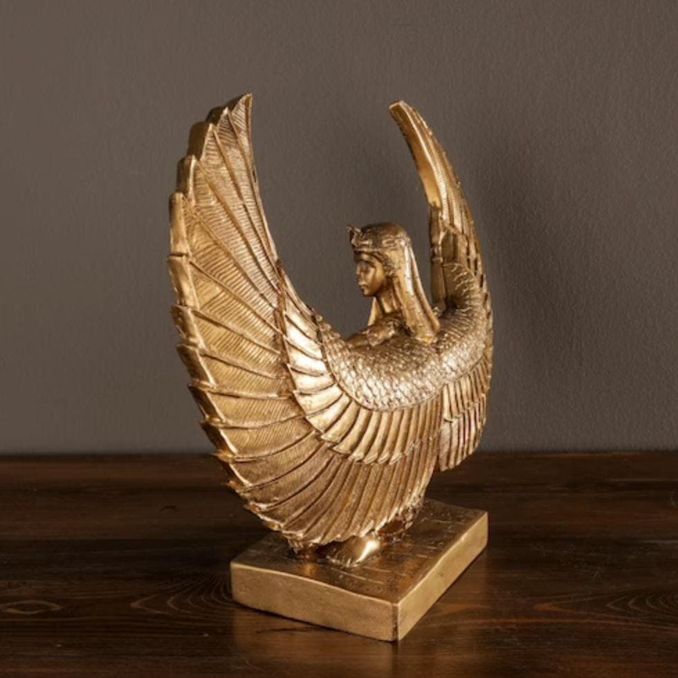 Gold Egyptian Goddess Isis Sculpture - MAIA HOMES