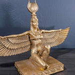 Gold Egyptian Goddess Isis with Wings Sculpture