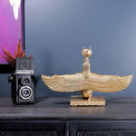 Gold Egyptian Goddess Isis with Wings Sculpture