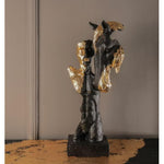 Gold Gilded Black Man & Horse Statue