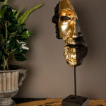 Gold Gilded Black Zeus Bust Sculpture