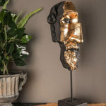 Gold Gilded Black Zeus Bust Sculpture