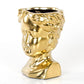 Gold Gilded Ceramic Lady Bust Flower Vase - MAIA HOMES
