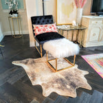 Gold Gilded Faux Cowhide Rug