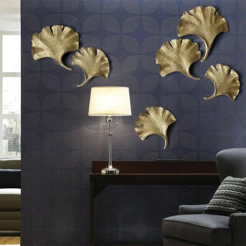 Gold Ginkgo Leaf Wall Hanging