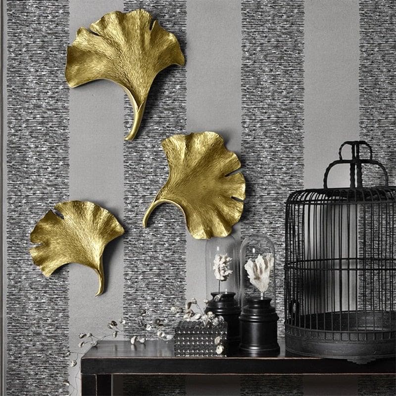 Gold Ginkgo Leaf Wall Hanging