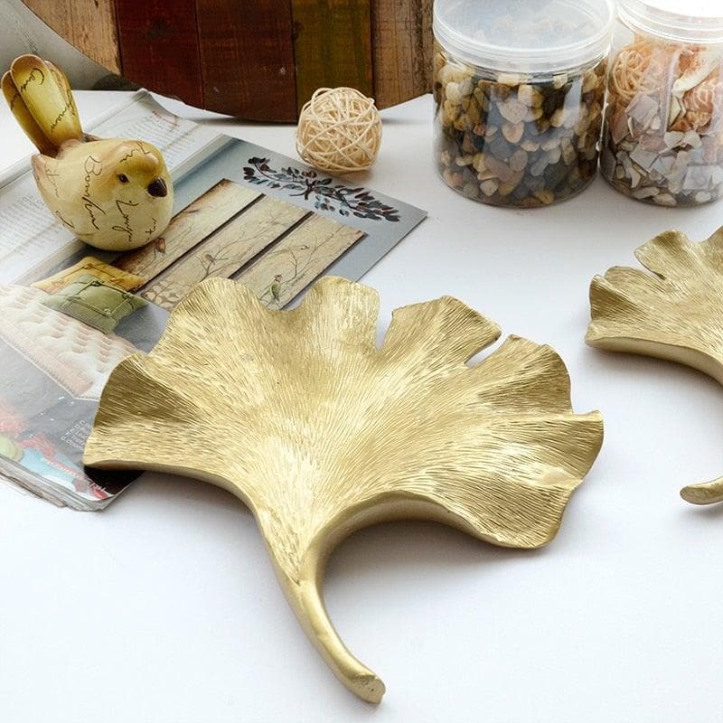 Gold Ginkgo Leaf Wall Hanging - MAIA HOMES