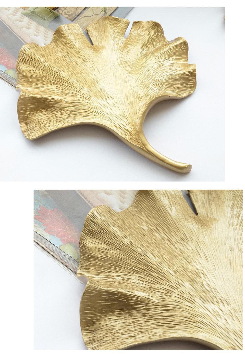 Gold Ginkgo Leaf Wall Hanging - MAIA HOMES