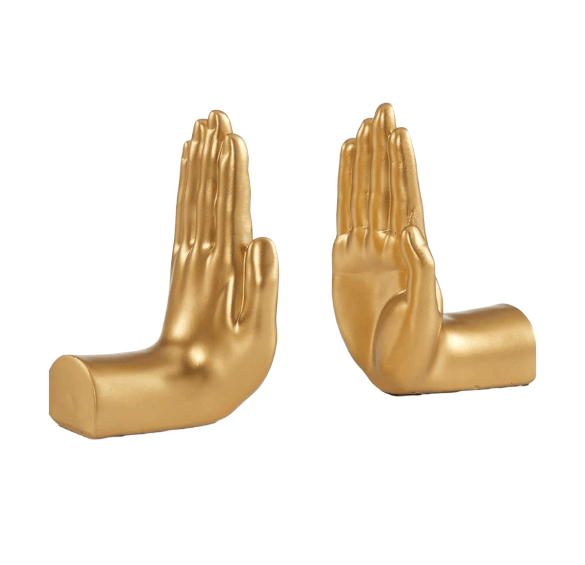 Gold Hands Sculpture Bookend Set