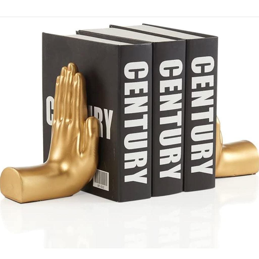 Gold Hands Sculpture Bookend Set