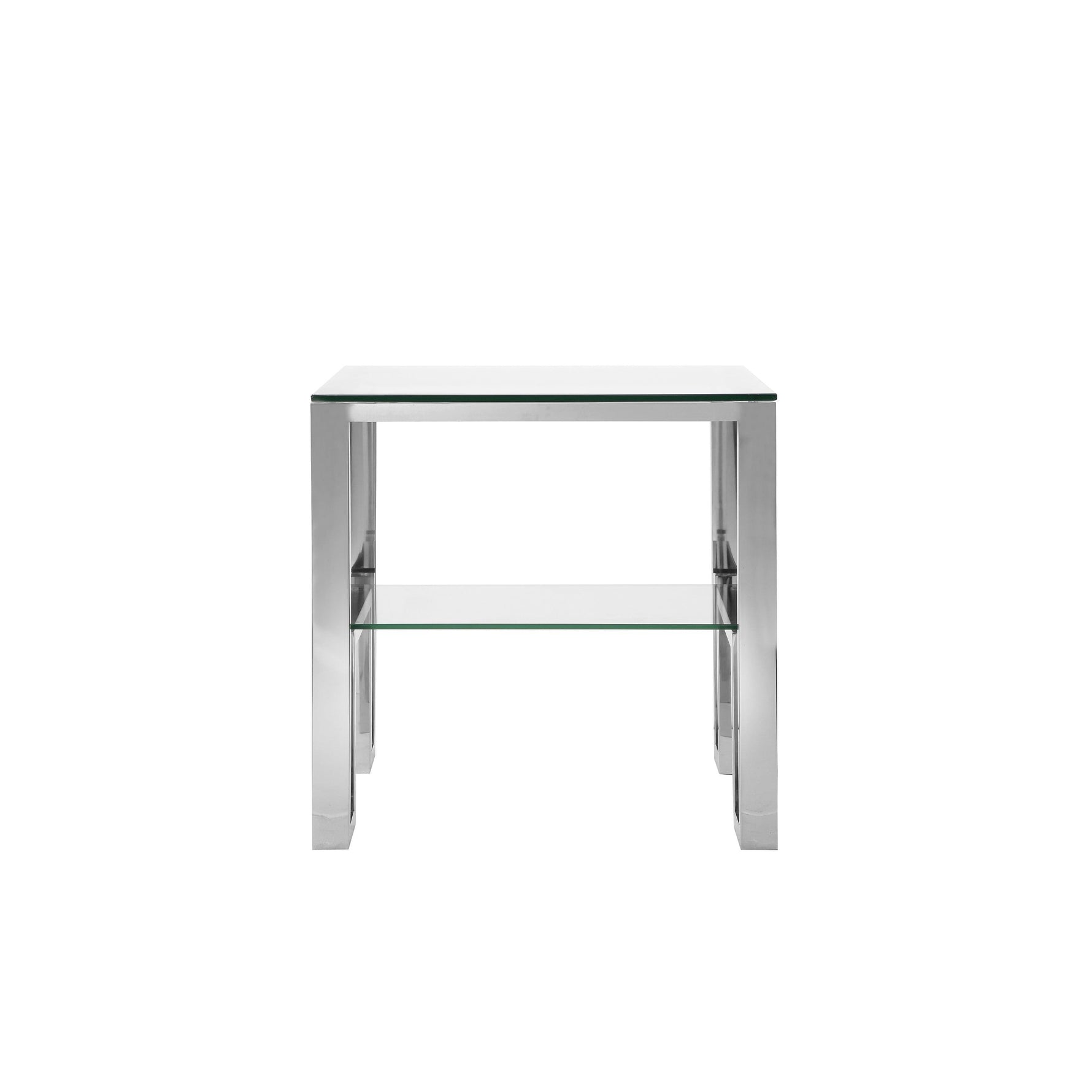 Gold High Polished Glass Side Table