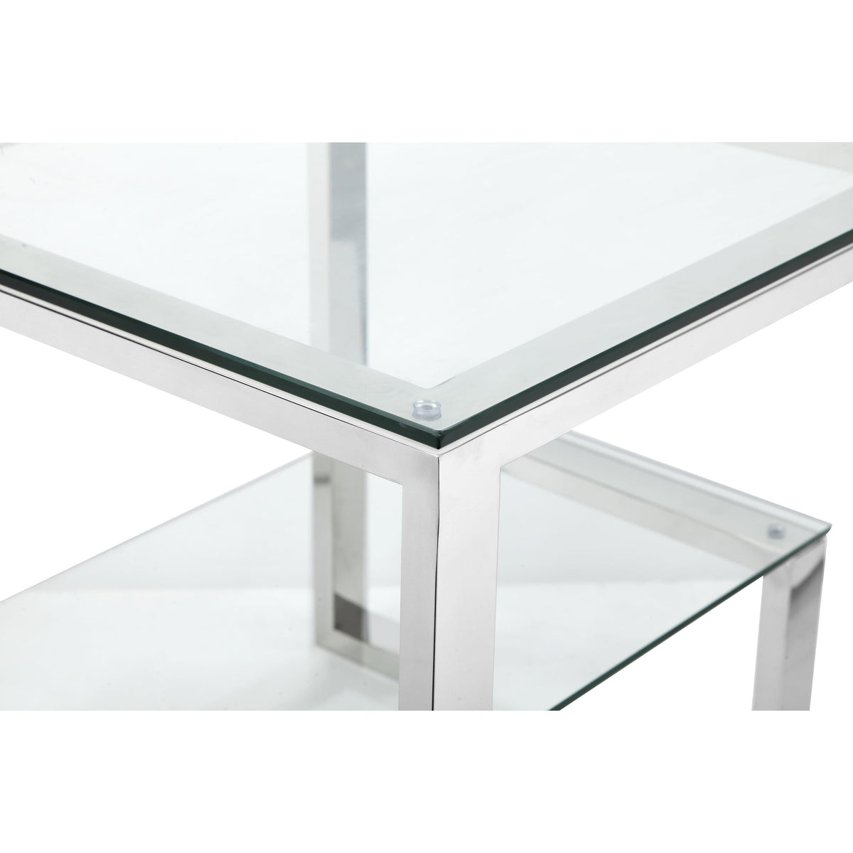 Gold High Polished Glass Side Table