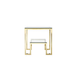 Gold High Polished Glass Side Table