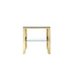 Gold High Polished Glass Side Table