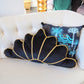 Gold Lace Sunburst in a Shell Pillow - Green - MAIA HOMES