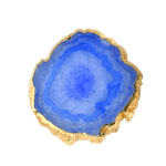 Gold Plated Agate Coaster Set Blue