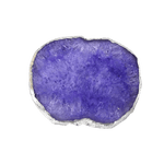 Gold Plated Agate Coaster Set Purple Silver Plated