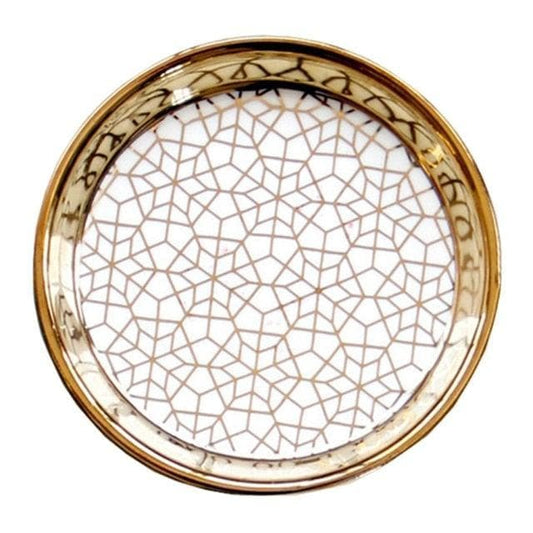 Gold Plated Ceramic Dish - MAIA HOMES