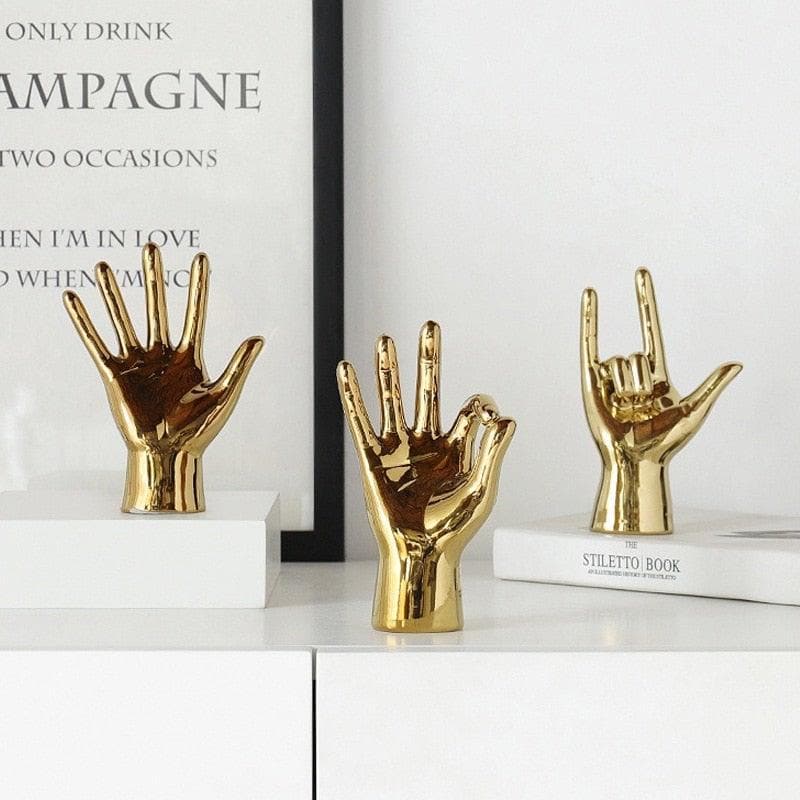 Gold-Plated Hand Figurines