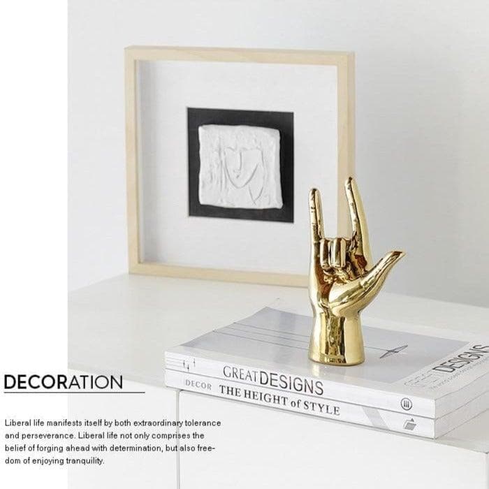 Gold-Plated Hand Figurines I Love You