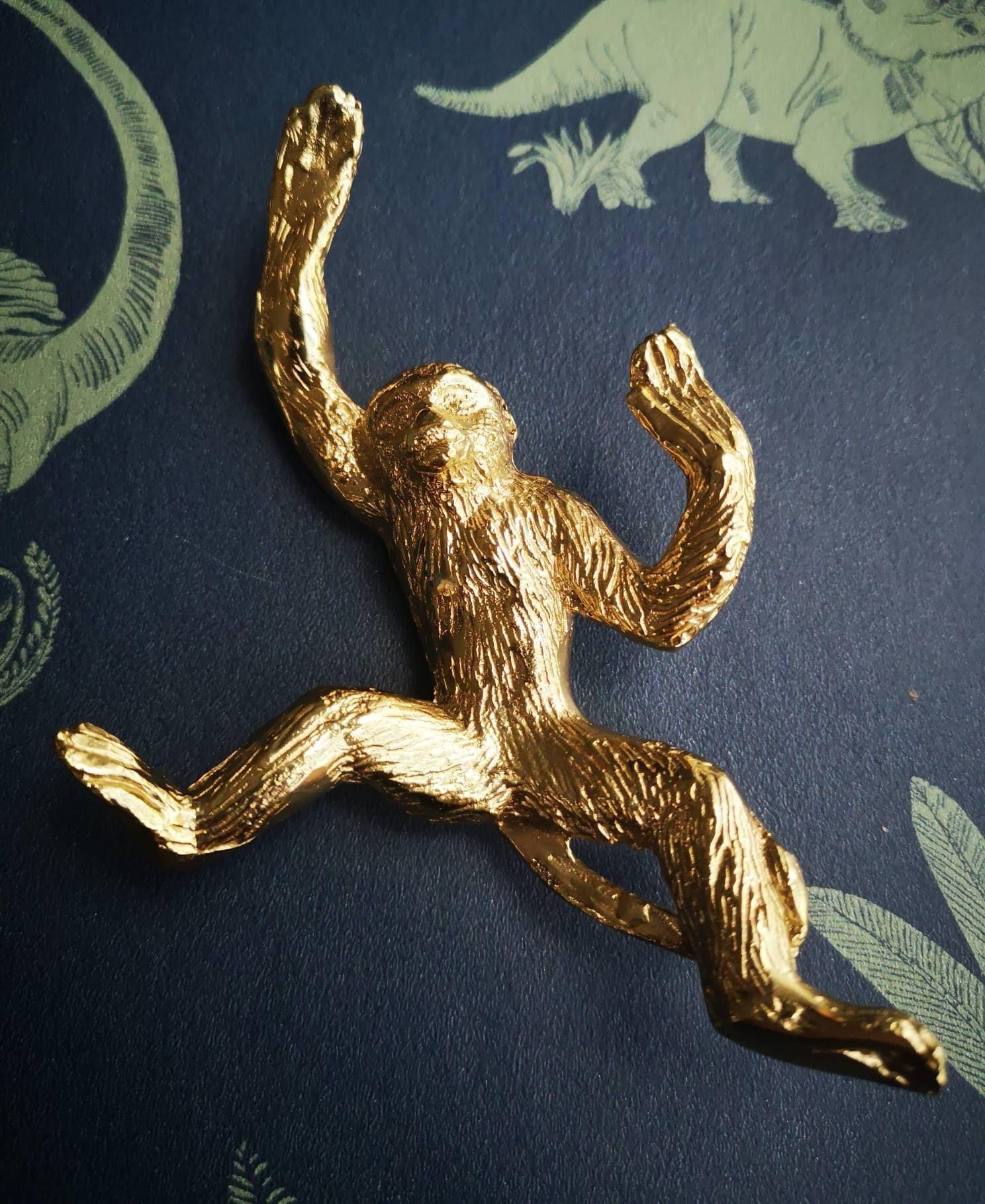 Gold Quirky Monkey Cabinet Drawer Knob - MAIA HOMES