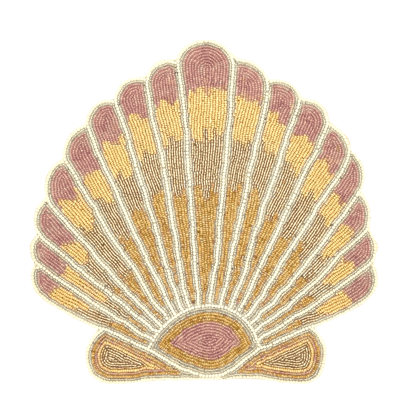 Gold Sea Shell Beaded Placemat - Set of 4