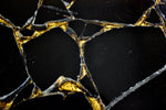 Gold Sparkle Infused Black Agate Round Accent Table