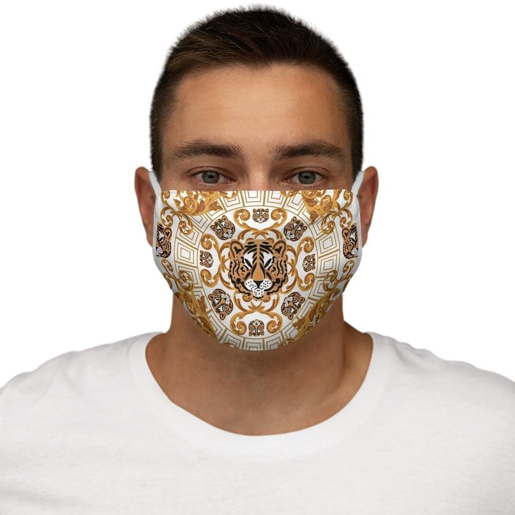 Gold Tiger Face Snug-Fit Polyester Face Mask