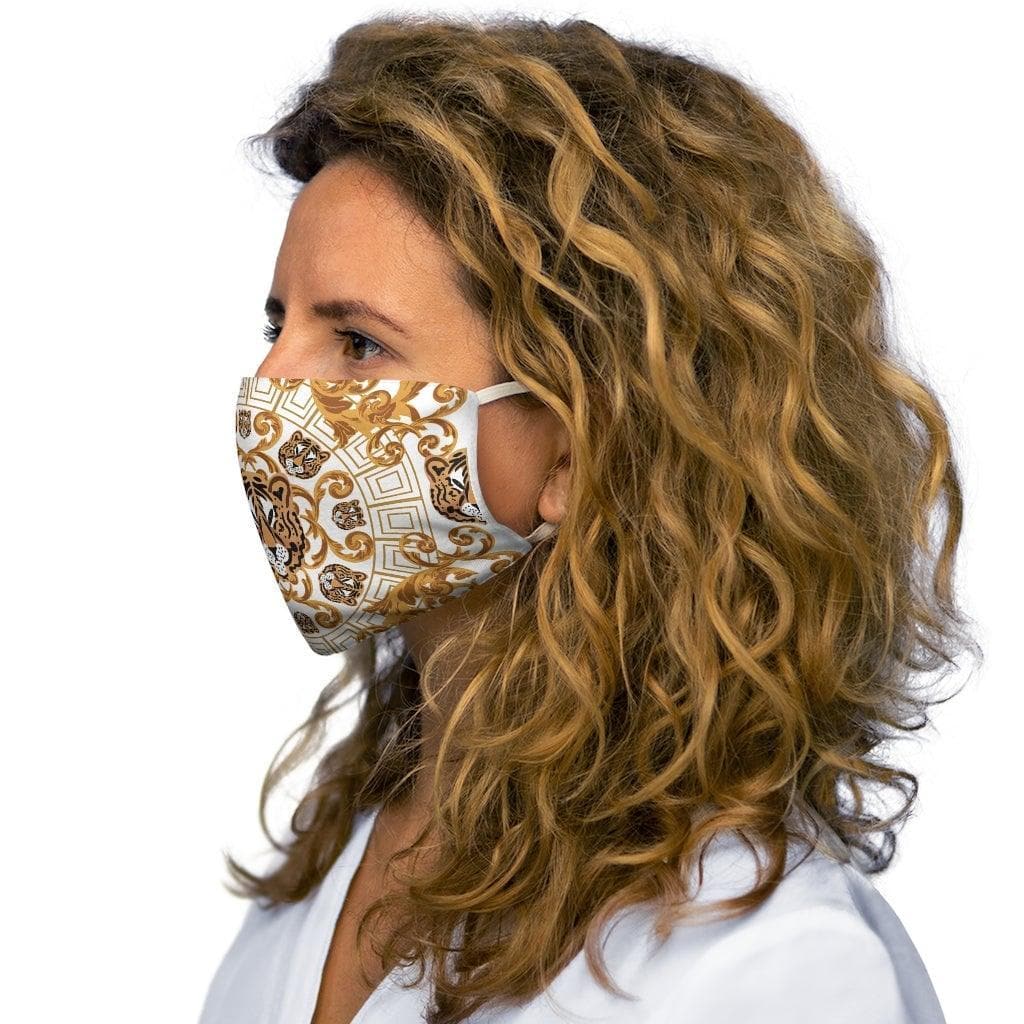 Gold Tiger Face Snug-Fit Polyester Face Mask - MAIA HOMES