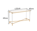 Gold Trim Acrylic Rectangular Console Table