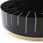 Gold Trim Black Round Coffee Table