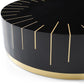 Gold Trim Black Round Coffee Table - MAIA HOMES