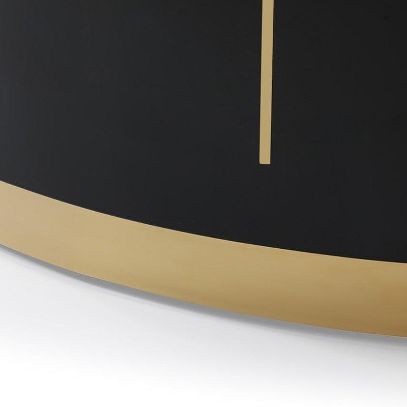 Gold Trim Black Round Coffee Table