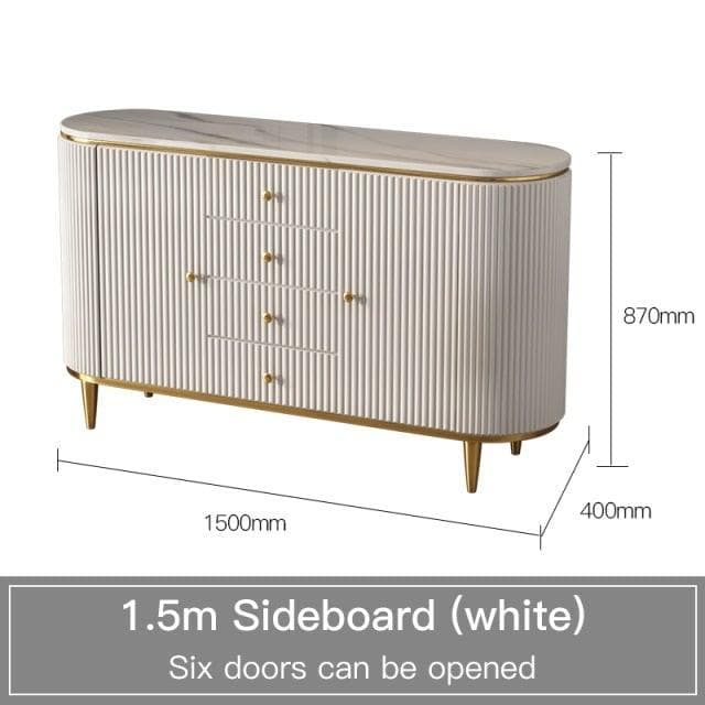 Gold Trim Pleated Cabinet