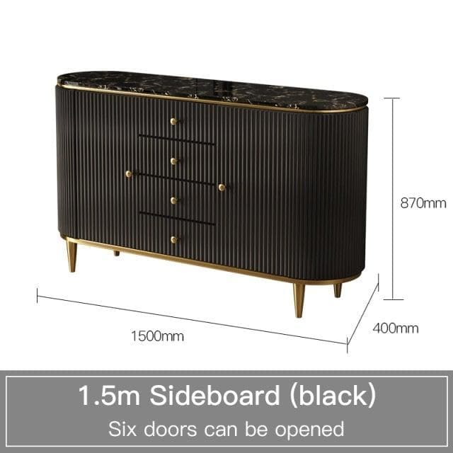 Gold Trim Pleated Cabinet - MAIA HOMES