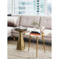 Golden Abstract Leaf Accent End Table