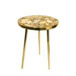 Golden Agate Round Edge Side Coffee Table