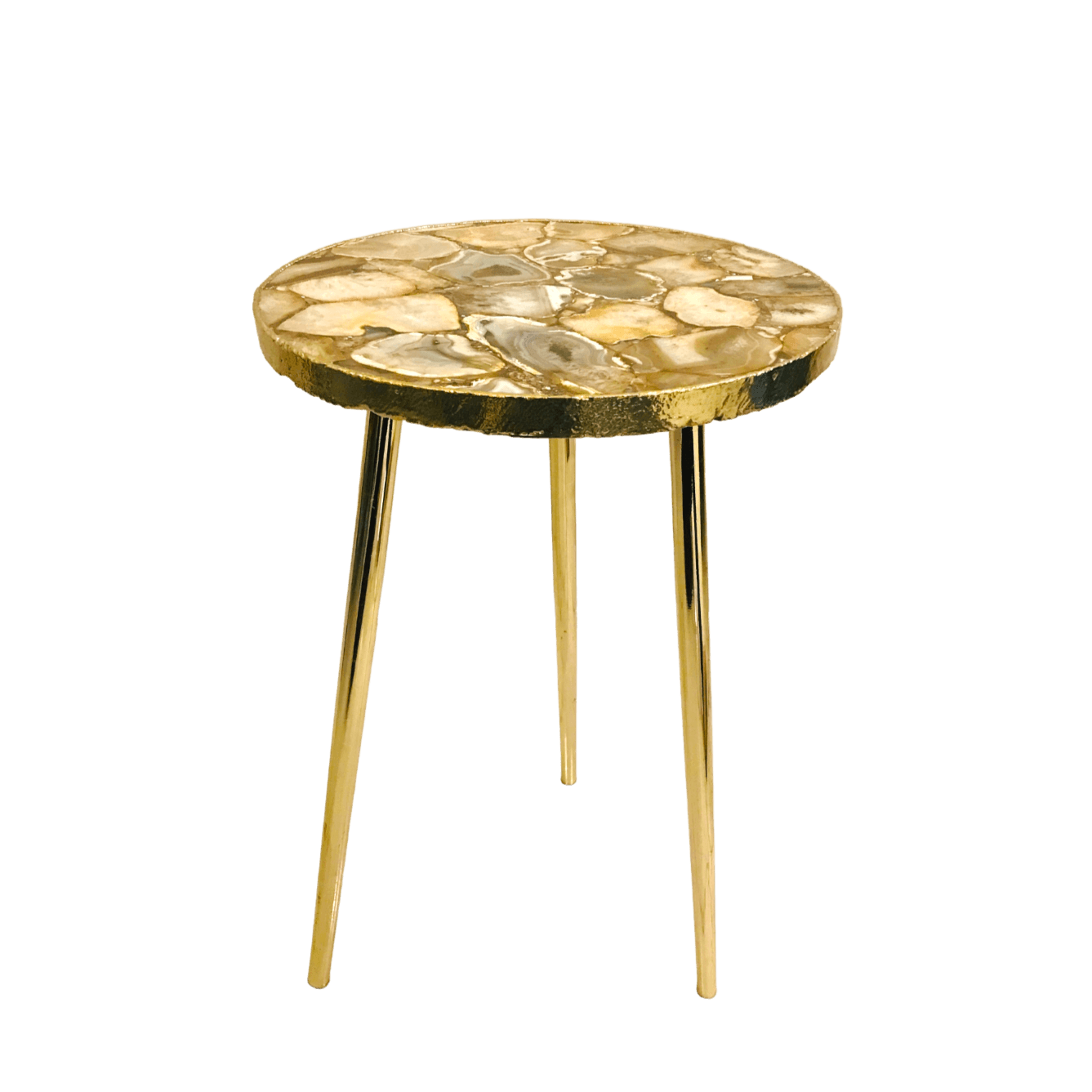 Golden Agate Round Edge Side Coffee Table