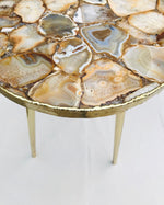 Golden Agate Round Edge Side Coffee Table