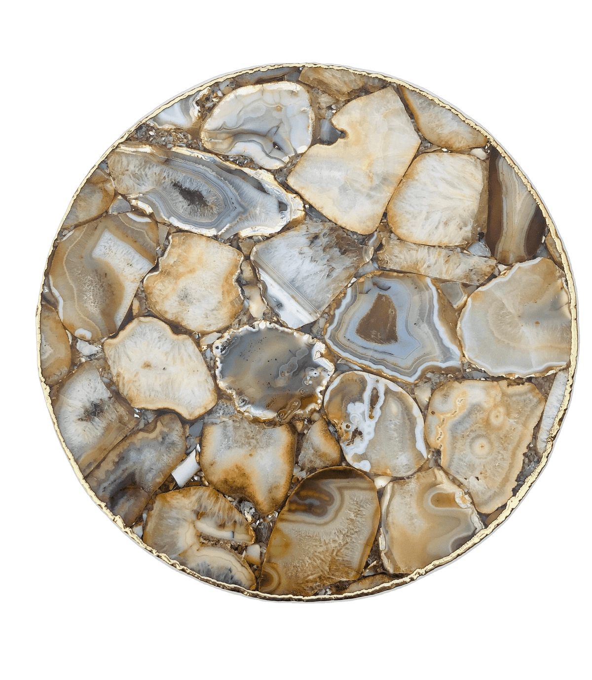 Golden Agate Round Edge Side Coffee Table