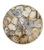 Golden Agate Round Edge Side Coffee Table