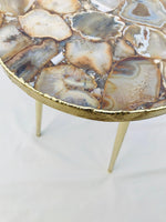 Golden Agate Round Edge Side Coffee Table