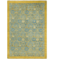 Golden and Blue Pak Khmer Hand Spun Wool Hand Knotted Area Rug - MAIA HOMES